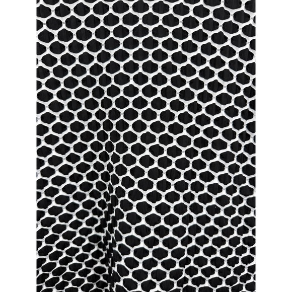 Joseph Ribkoff Sweater Black White Geometric Mesh Long Sleeve Cardigan - Picture 7 of 9